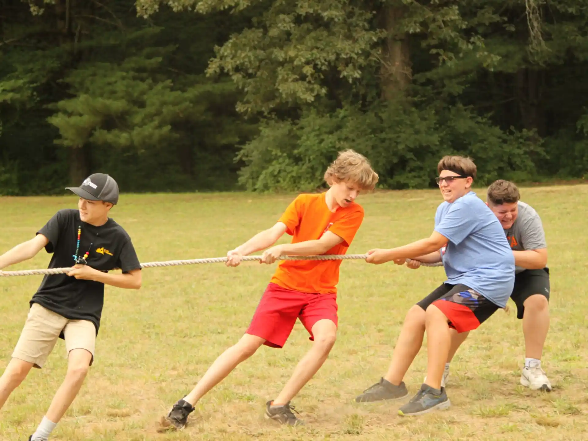 a group of people playing a game