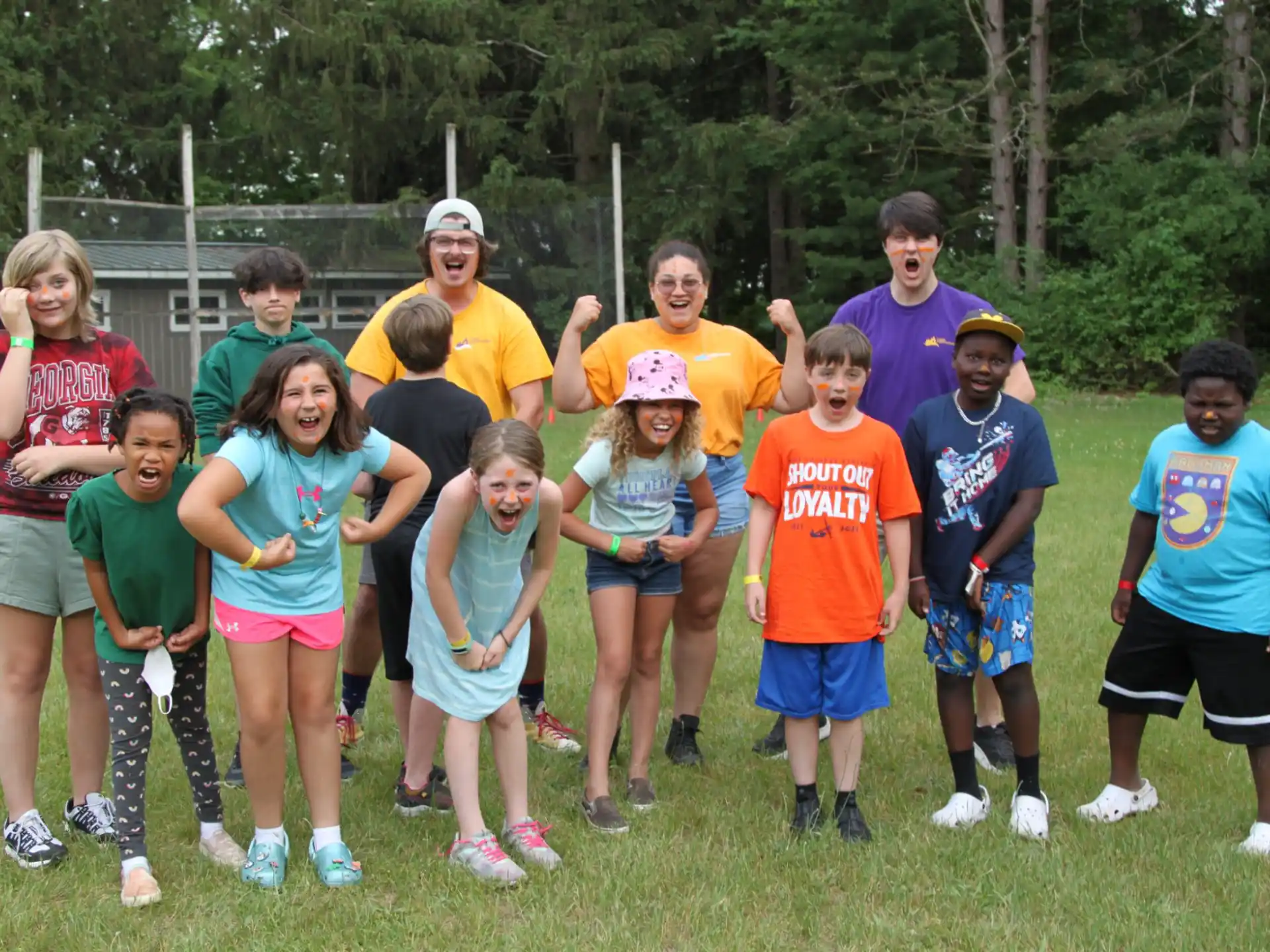 a group of people posing for a photo