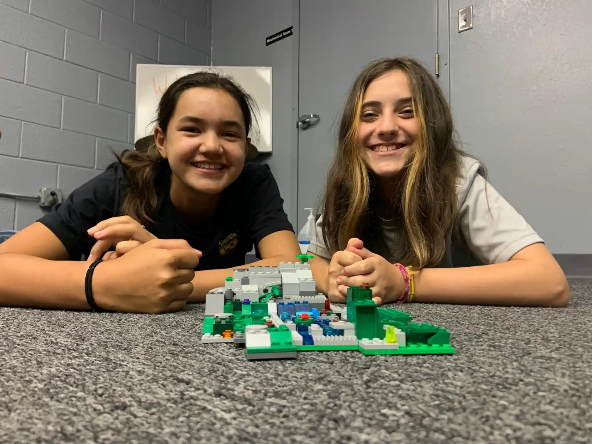 a couple of girls playing a game