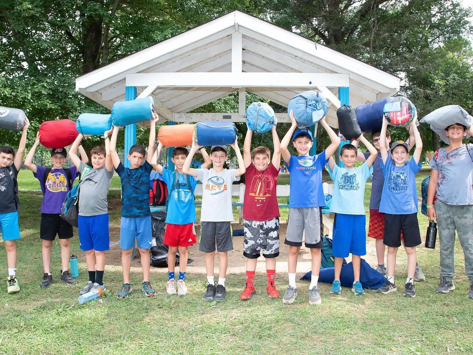 a group of kids posing for a photo