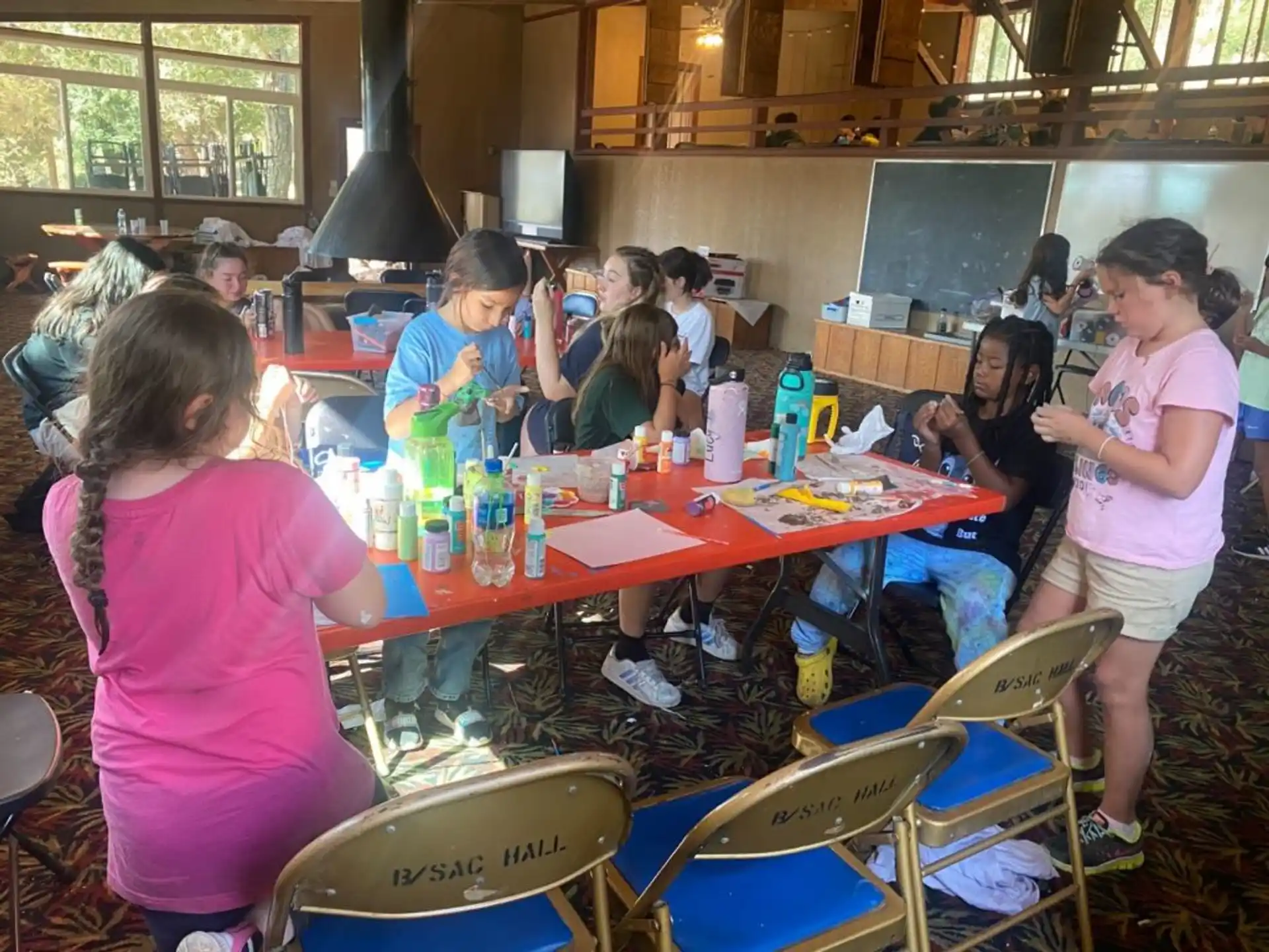 a group of people around a table
