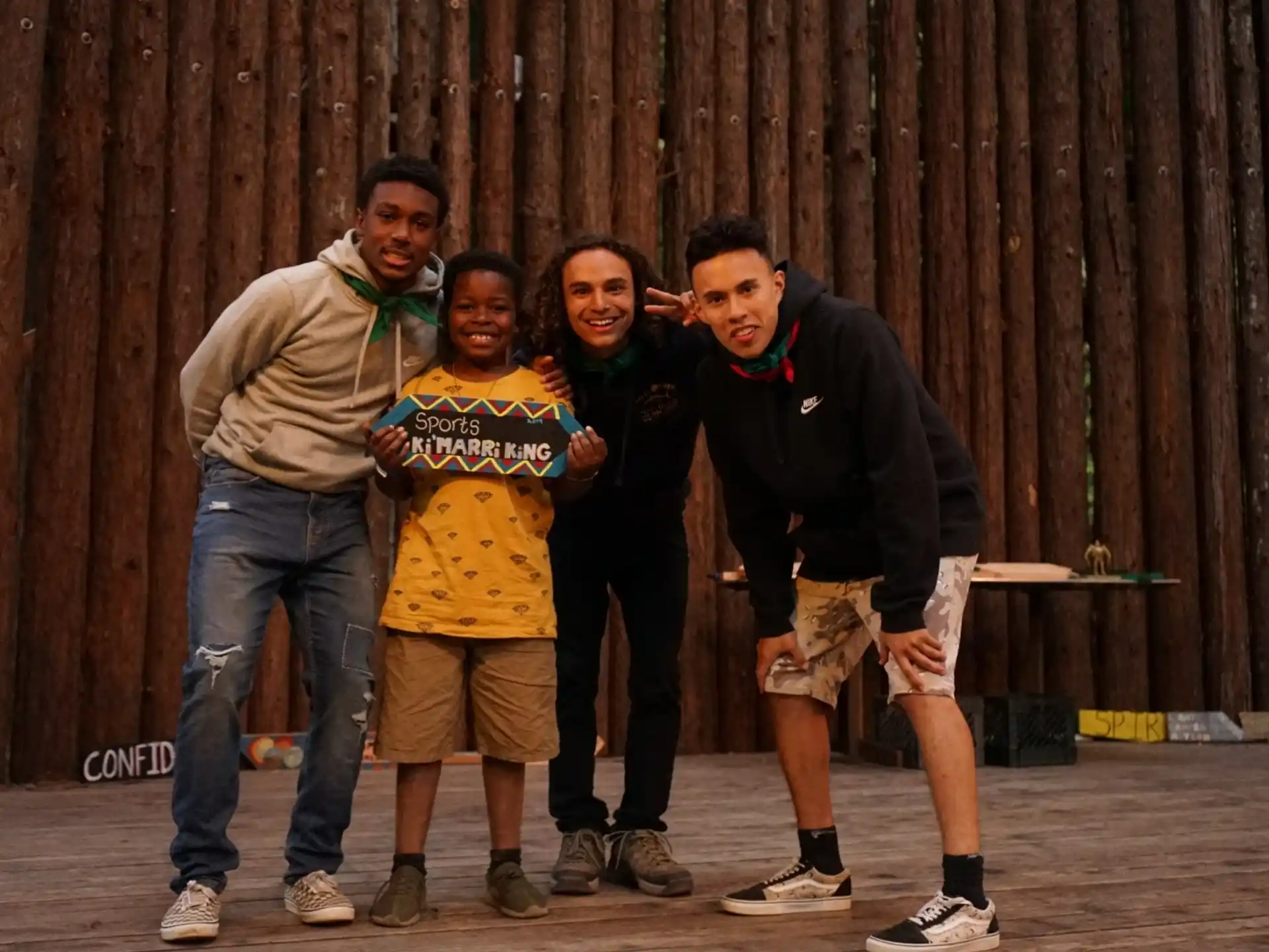 a group of people posing for a photo