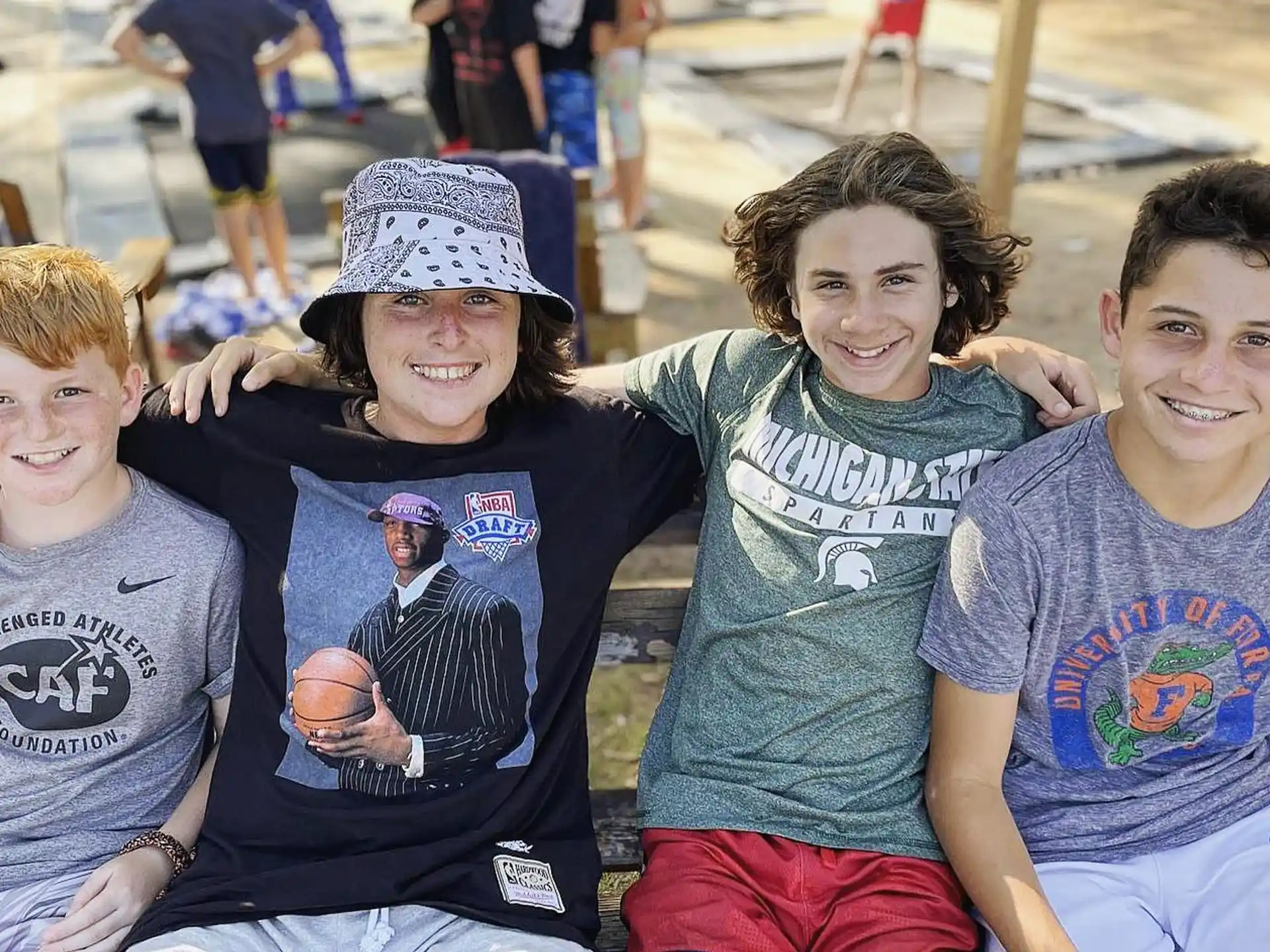 a group of boys posing for a picture