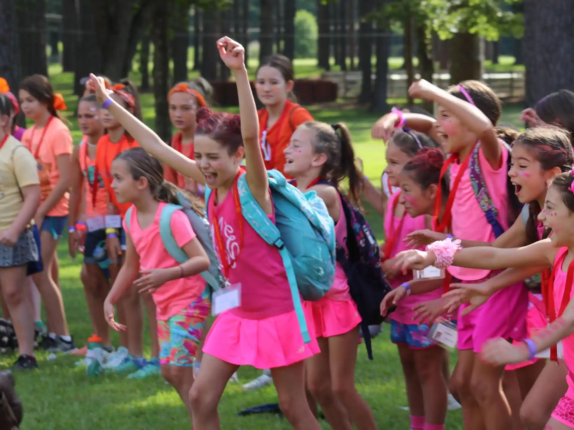 a group of children in a line
