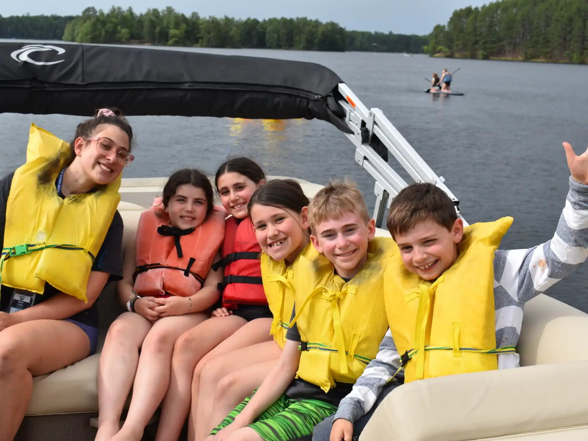a group of people on a boat