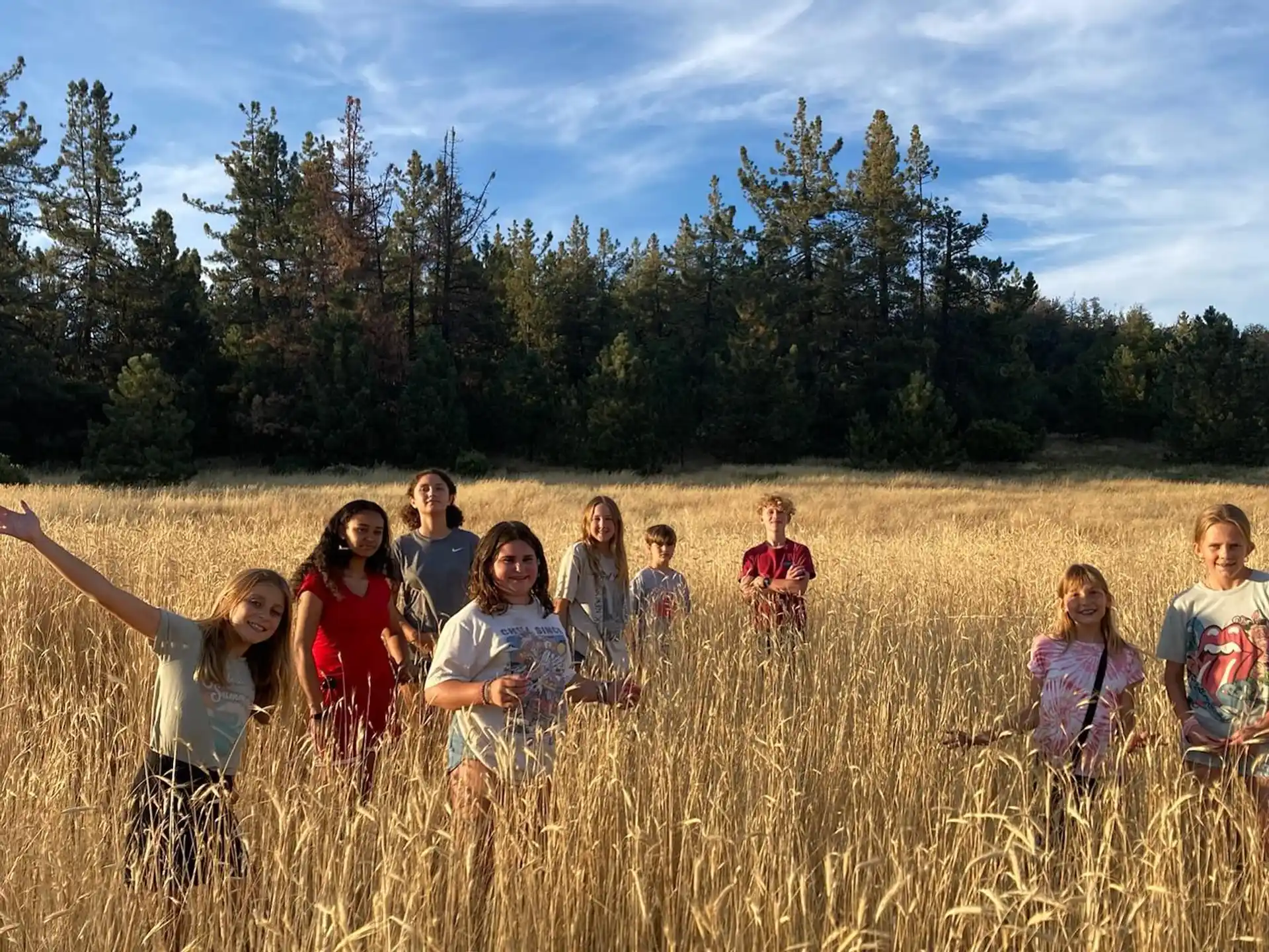 a group of people in a field