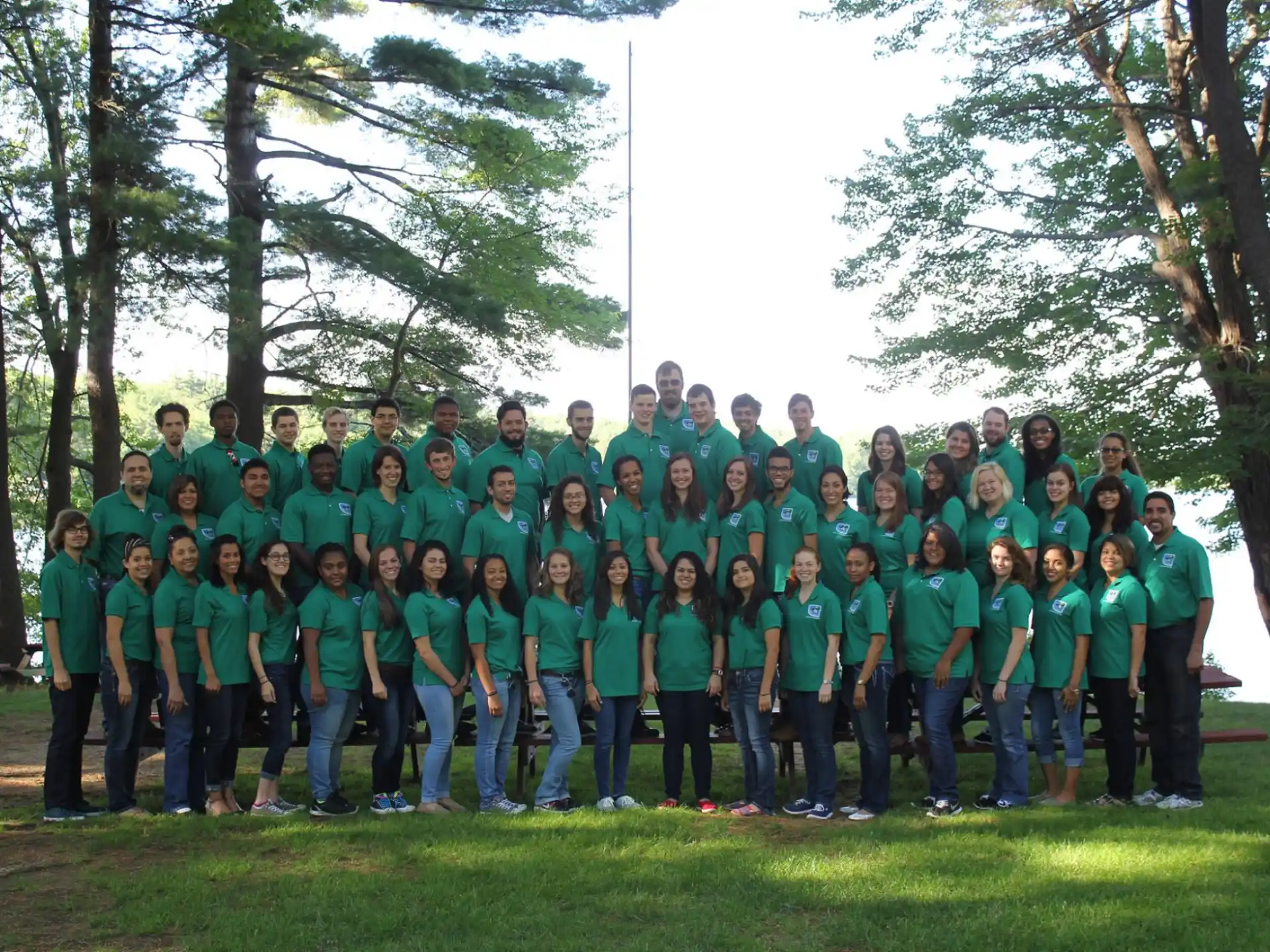 a group of people posing for a photo