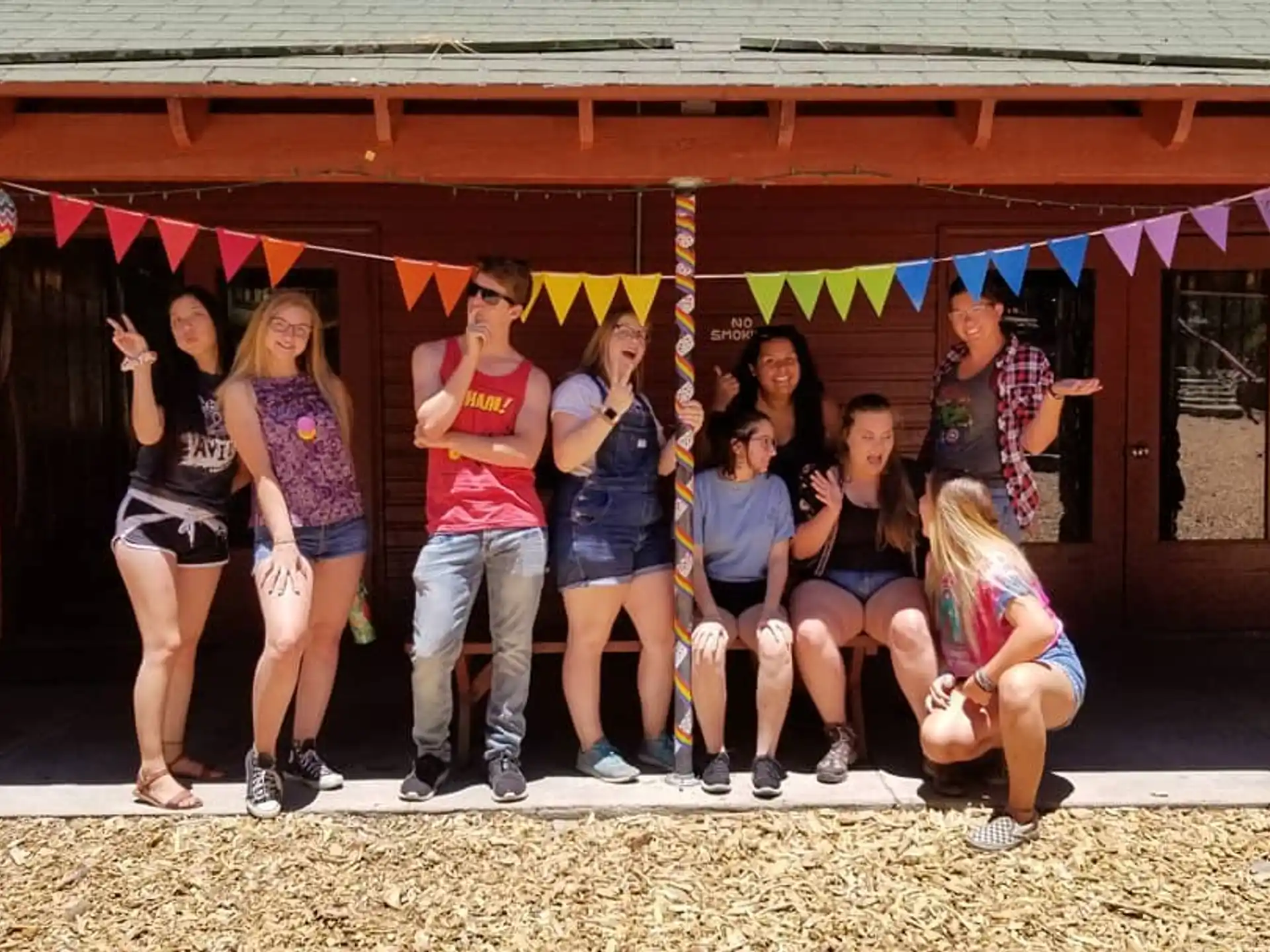 a group of people posing for a photo