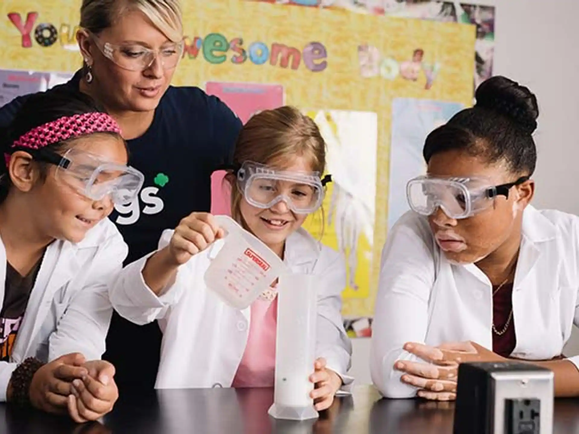 a group of people wearing goggles