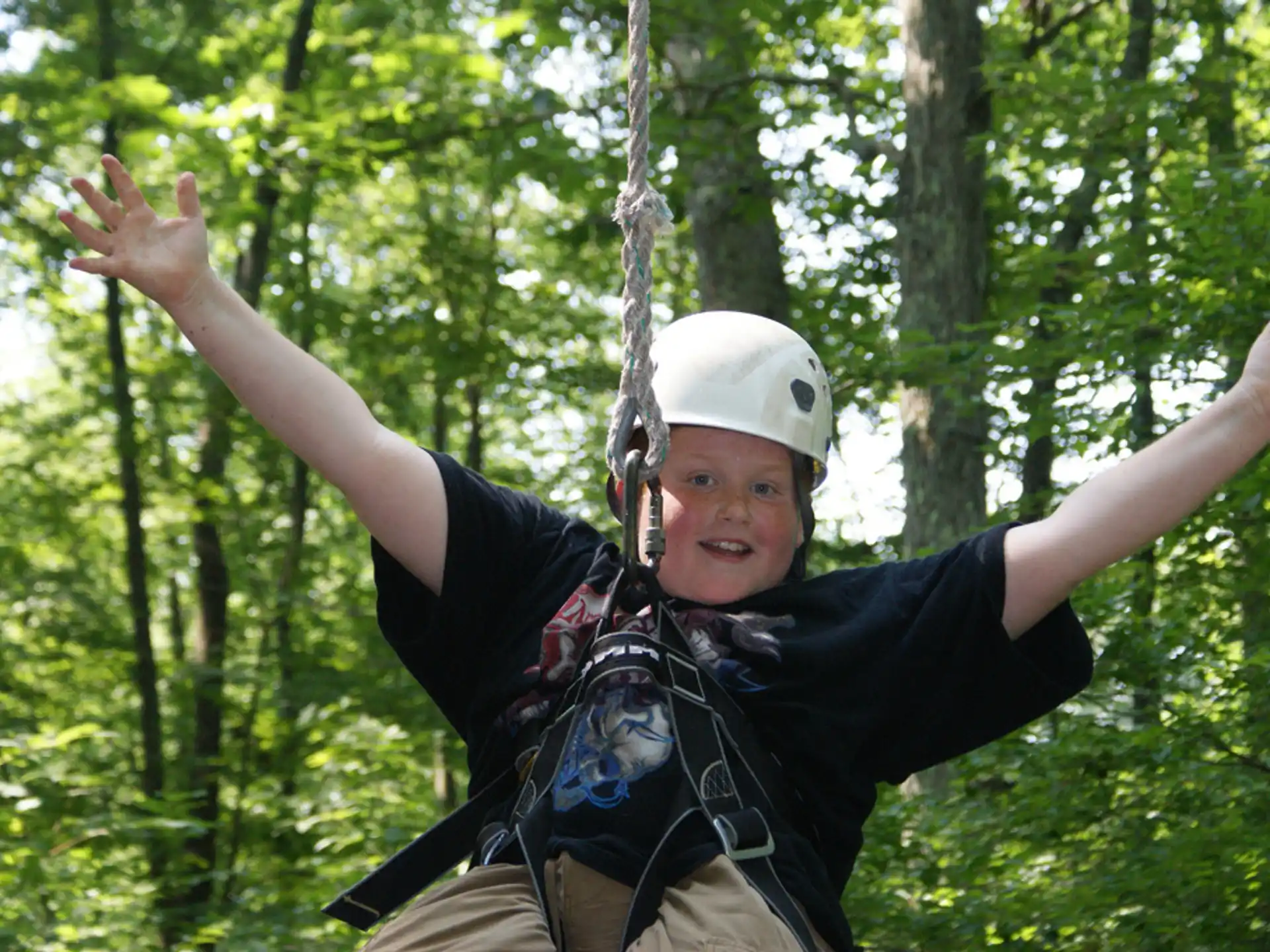 a person on a swing