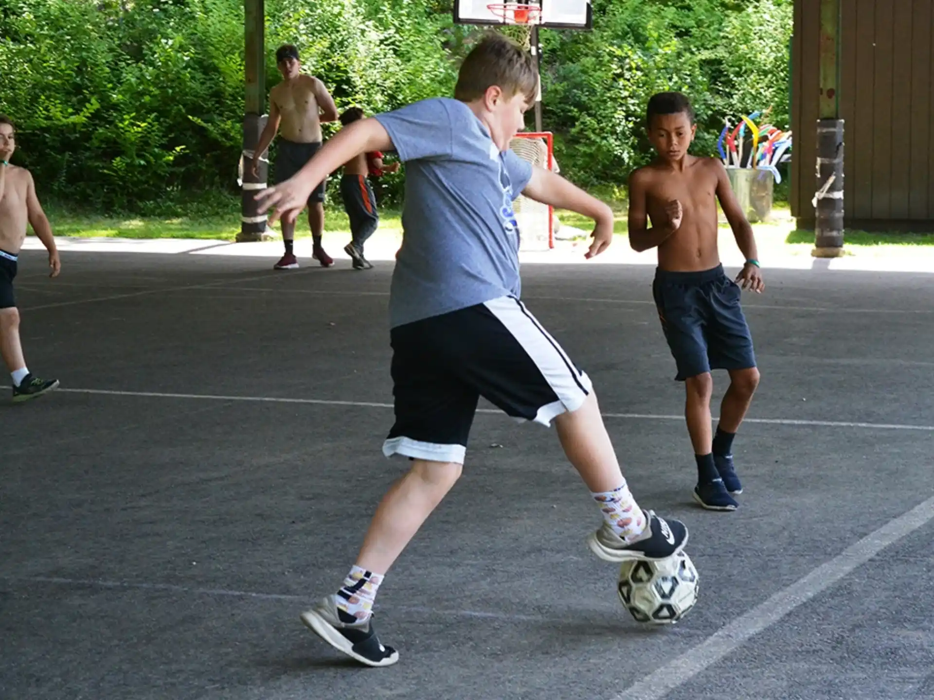 a person playing football
