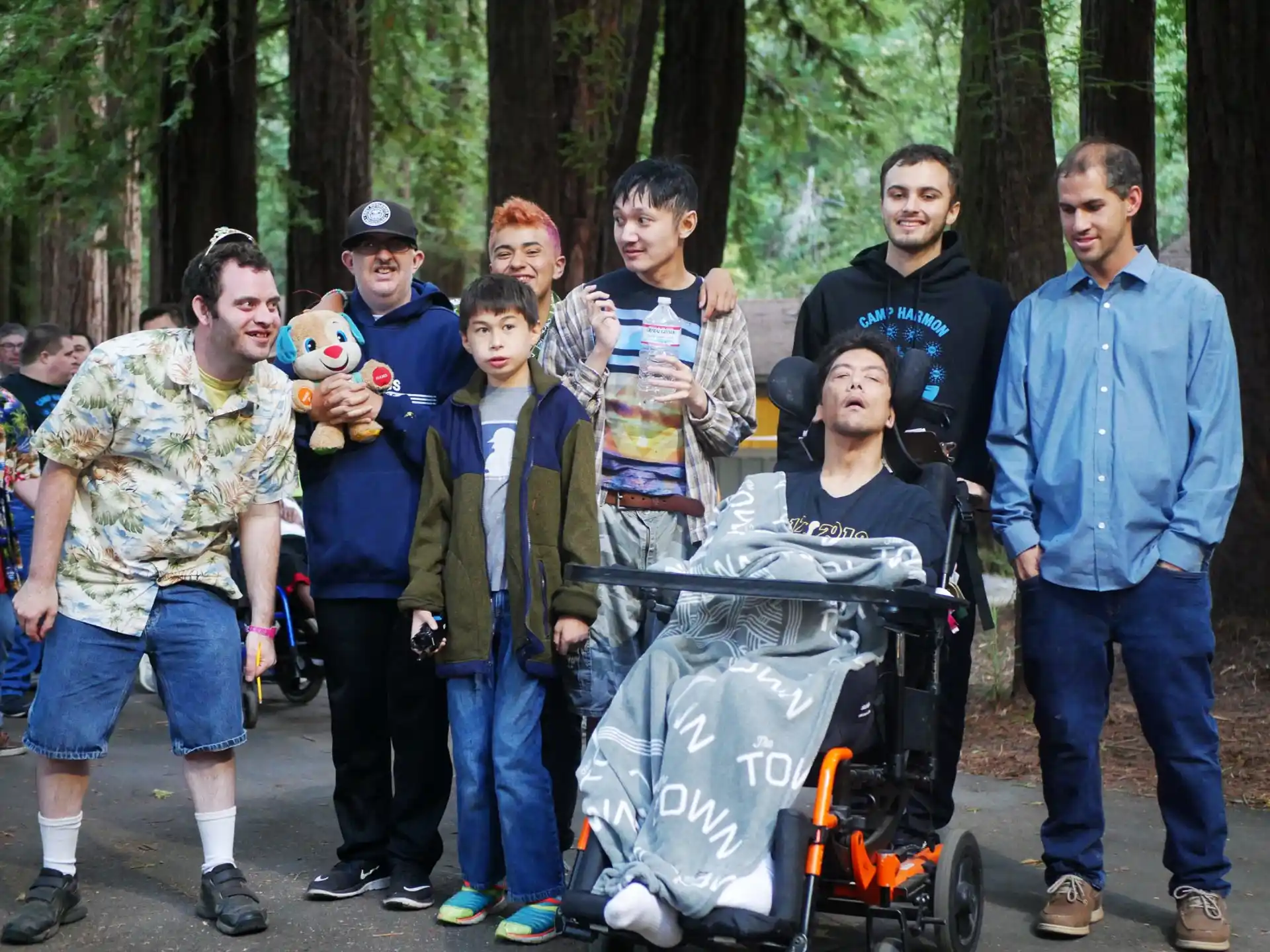 a group of people posing for a photo