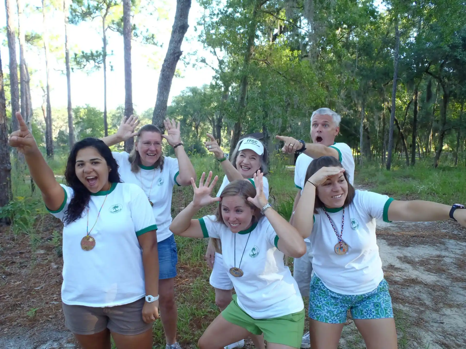 a group of people posing for a photo