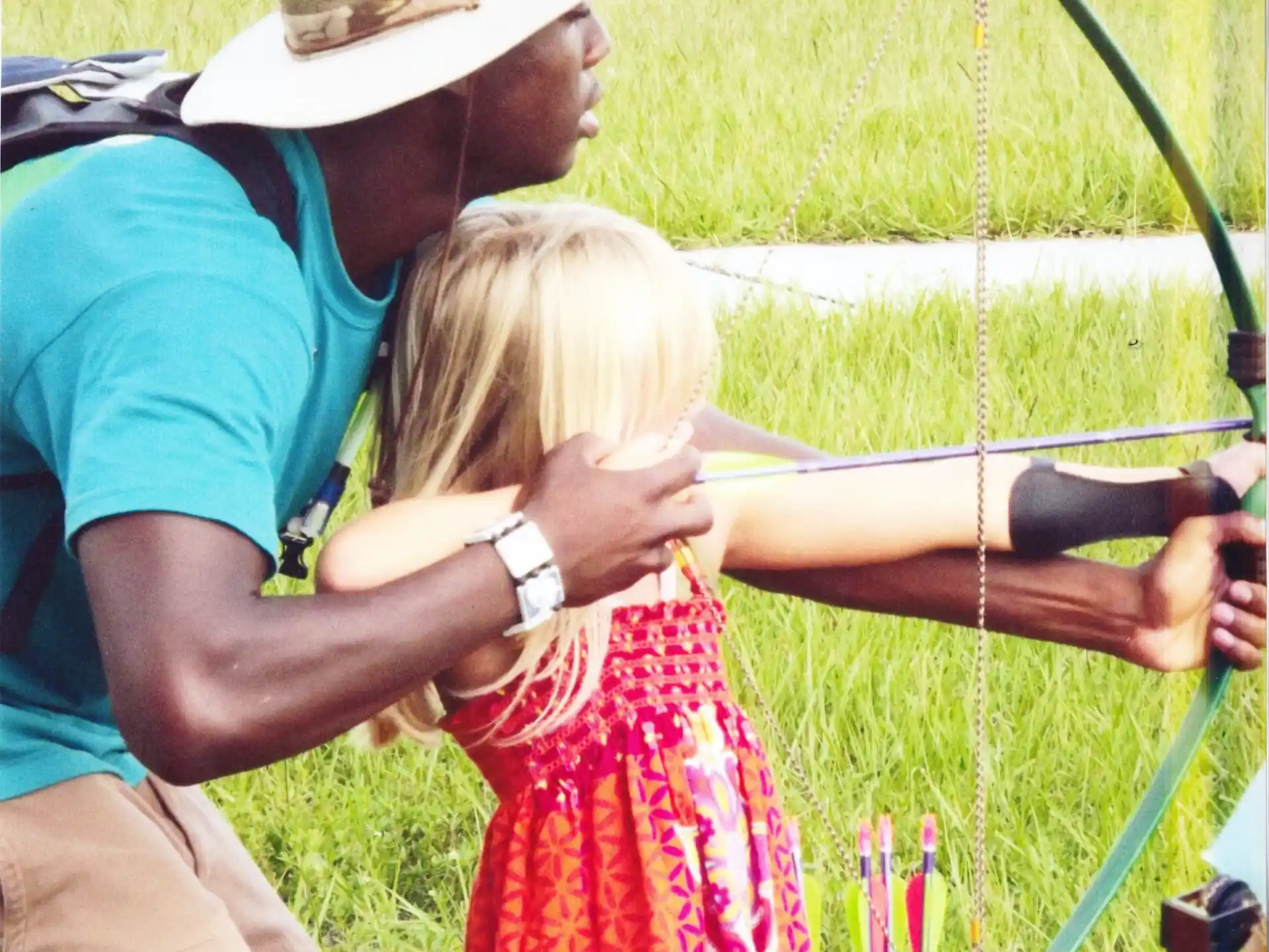 a person and a child fishing