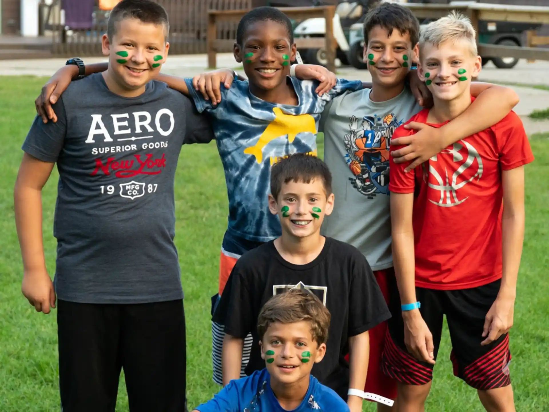 a group of boys posing for a picture