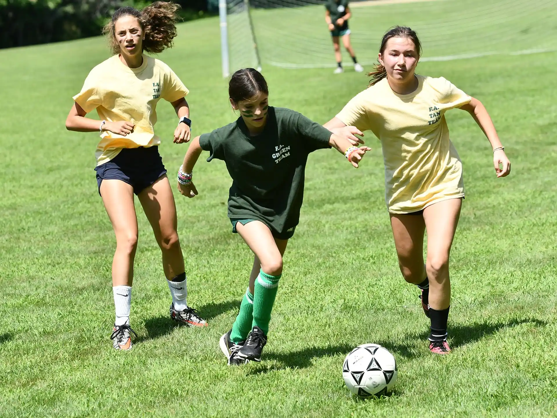 a group of women playing football