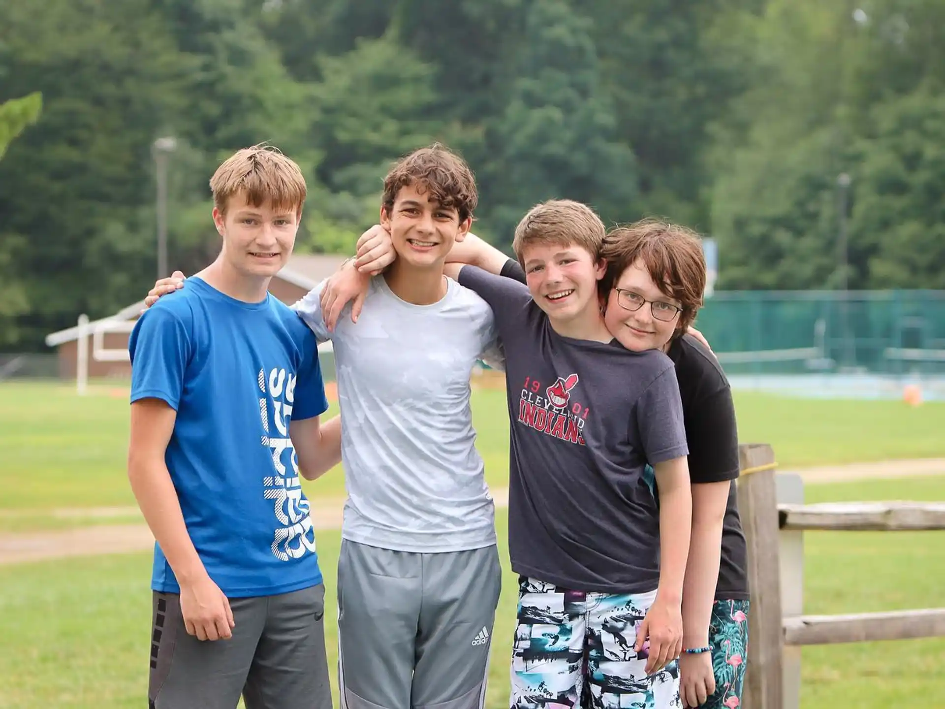a group of people posing for a photo