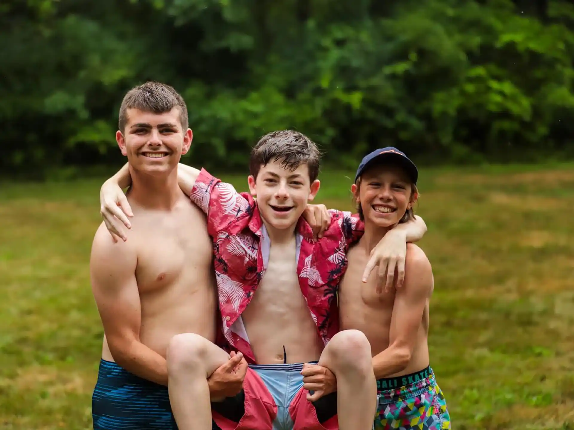 a group of people posing for the camera