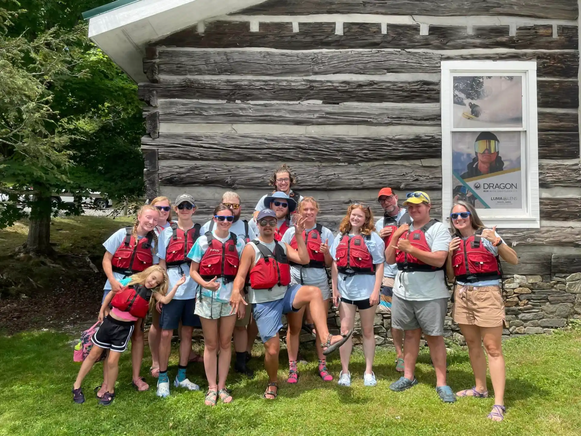 a group of people posing for a photo