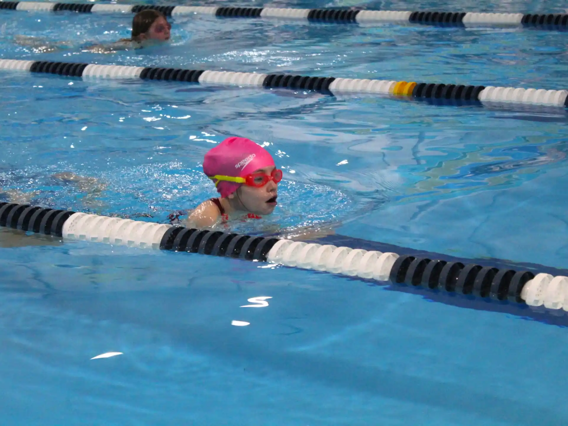 a person in a pool