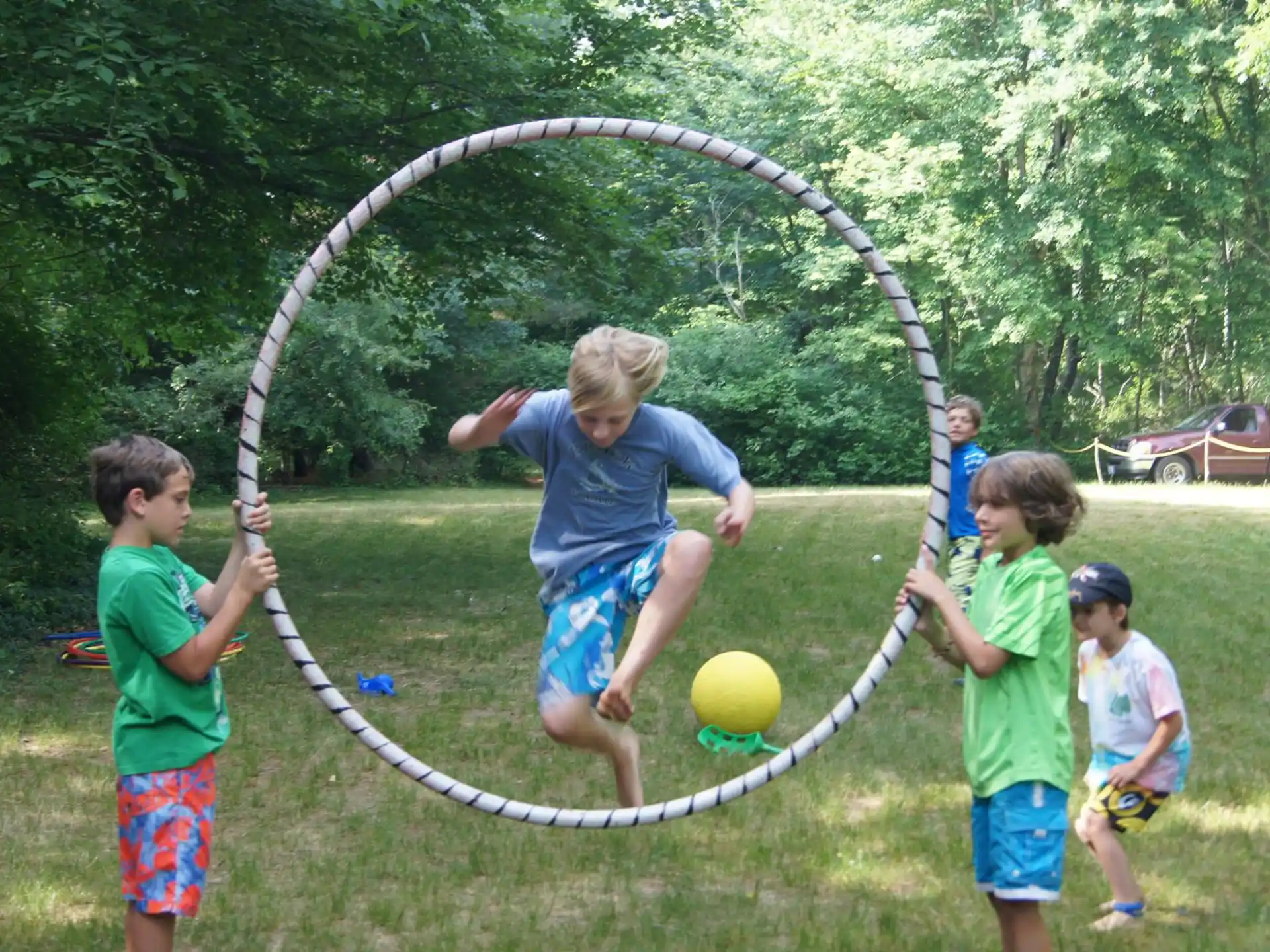 kids playing with a ball