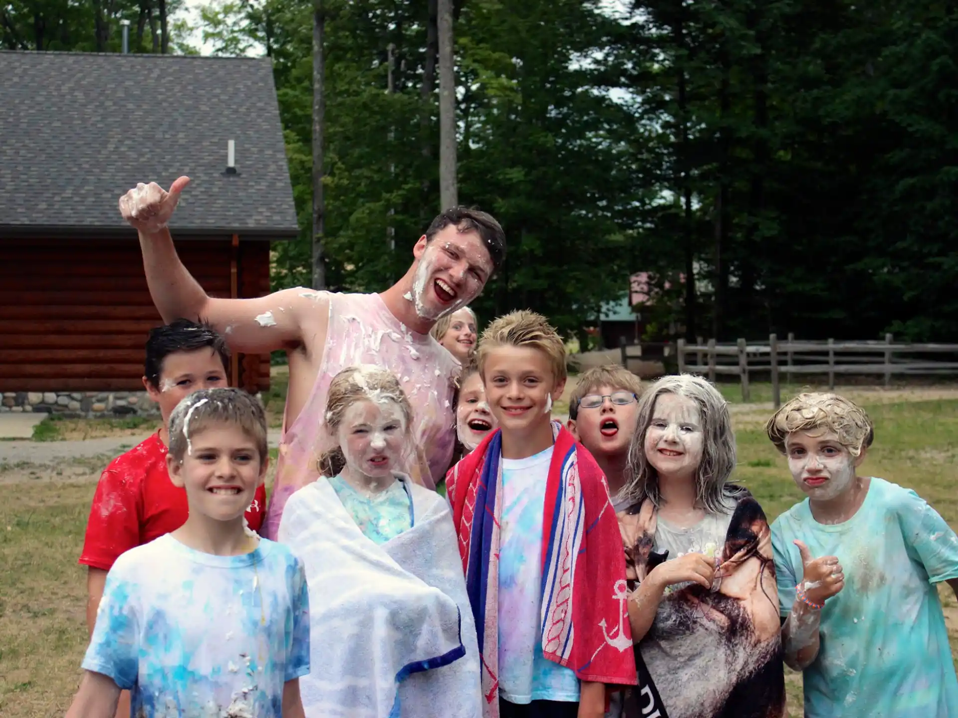 a group of people posing for a photo