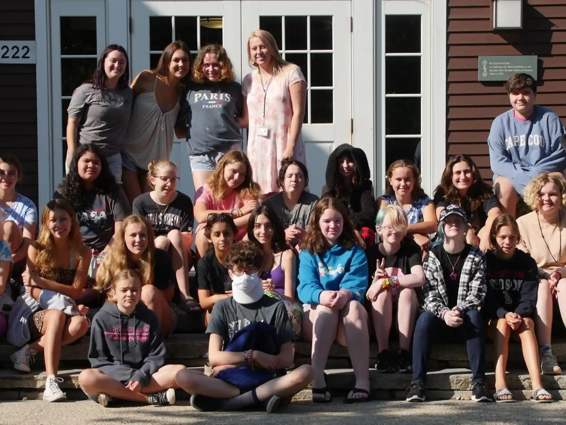 a group of people posing for a photo