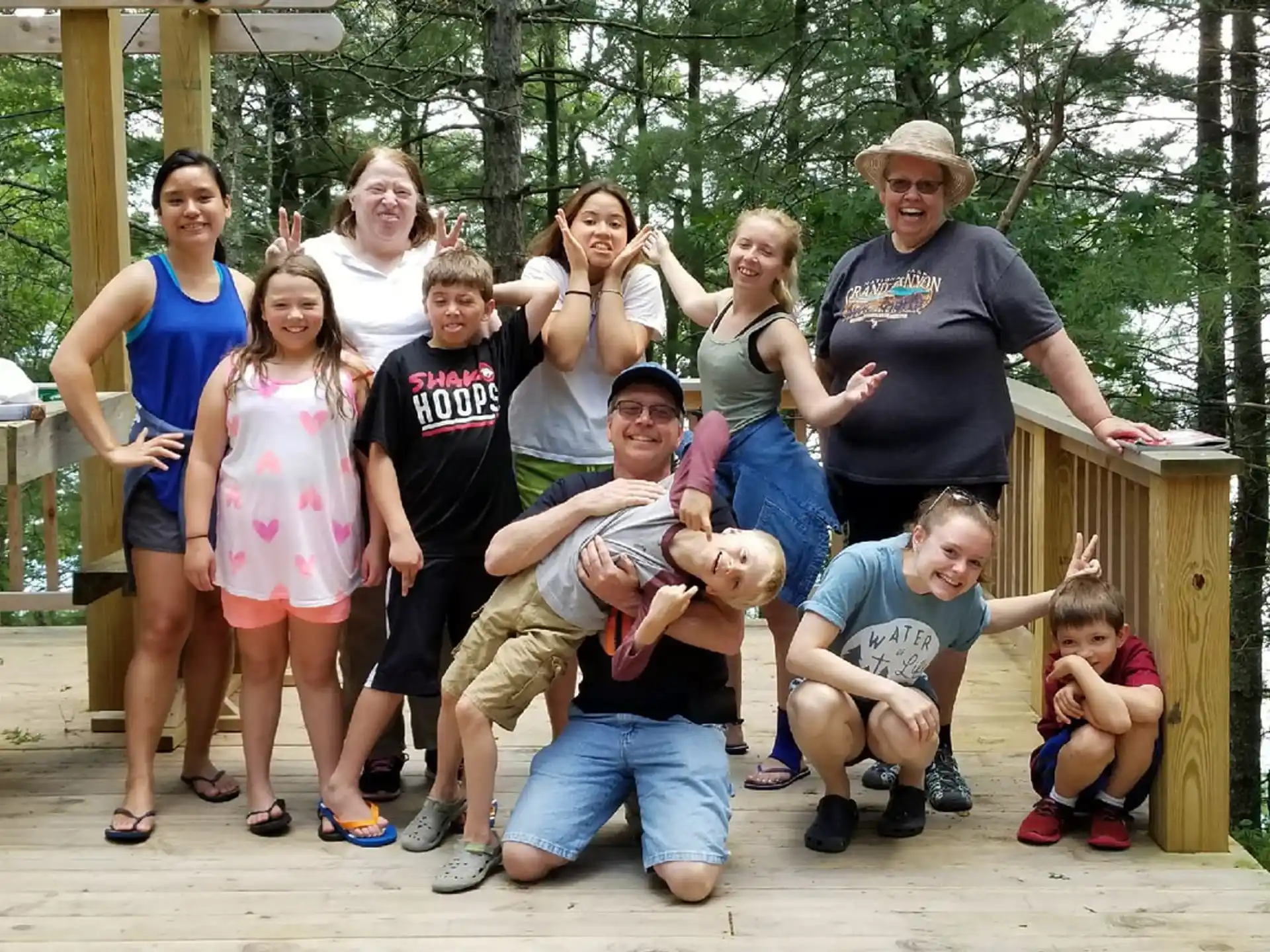 a group of people posing for a photo