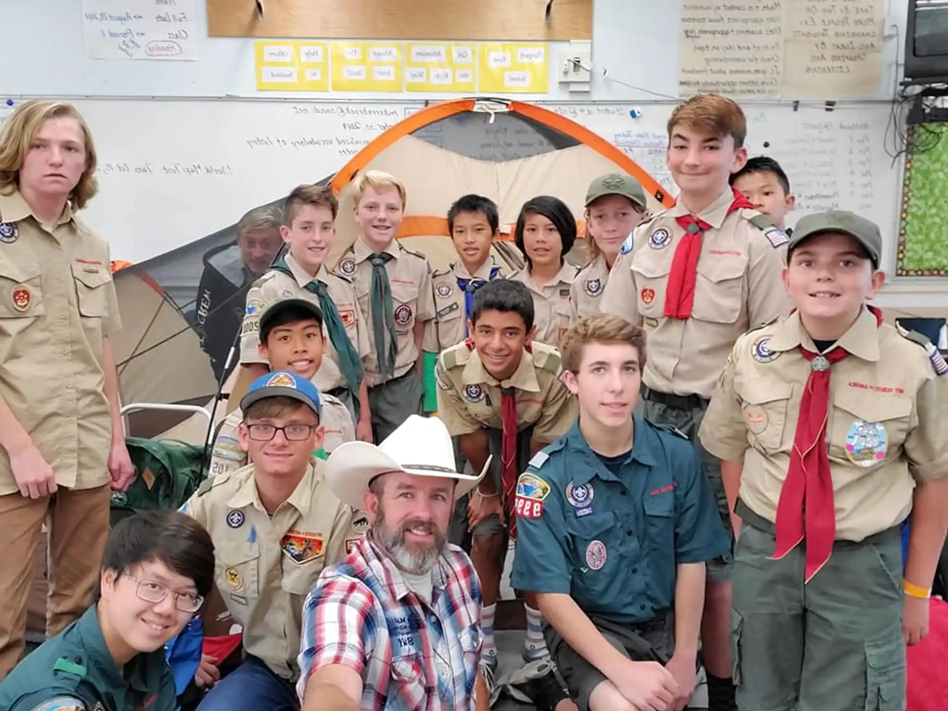 a group of people posing for a photo