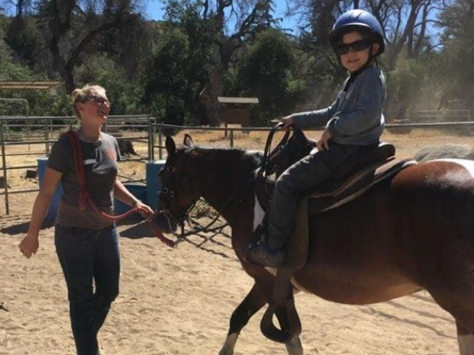 a person riding a horse
