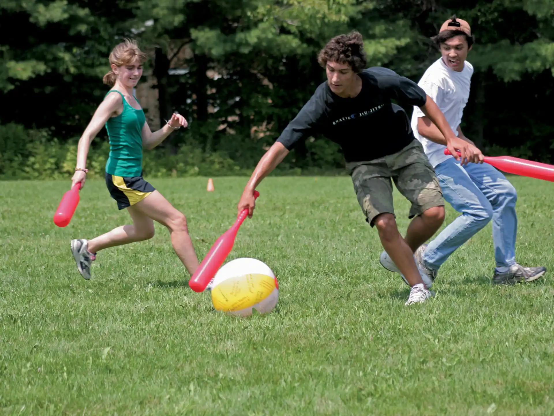 people playing with frisbees