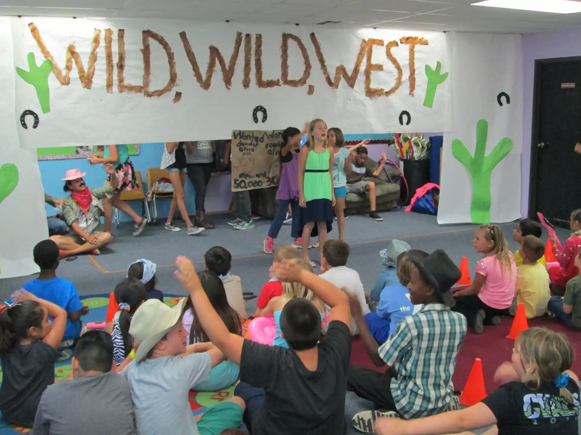 a group of children in a classroom