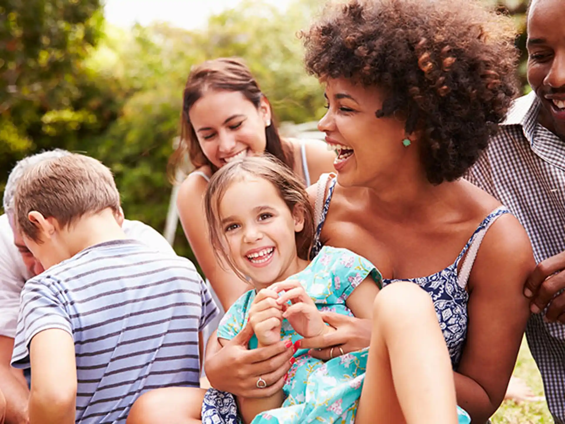 a group of people smiling