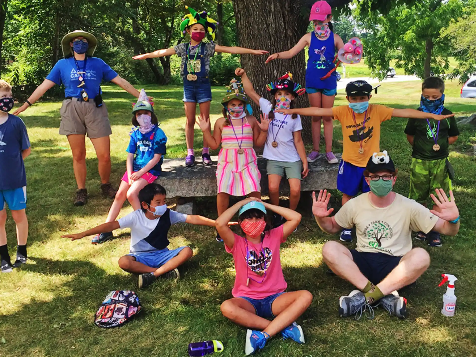 a group of people posing for a photo