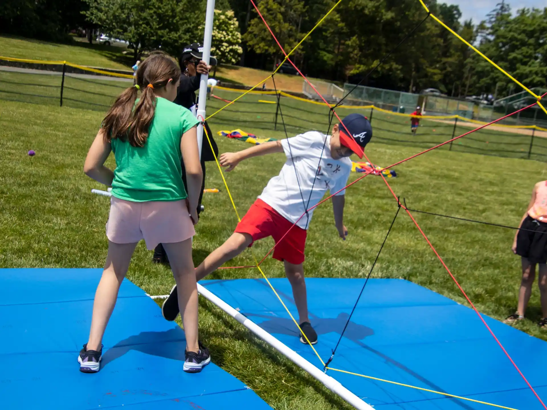 a group of people playing a game