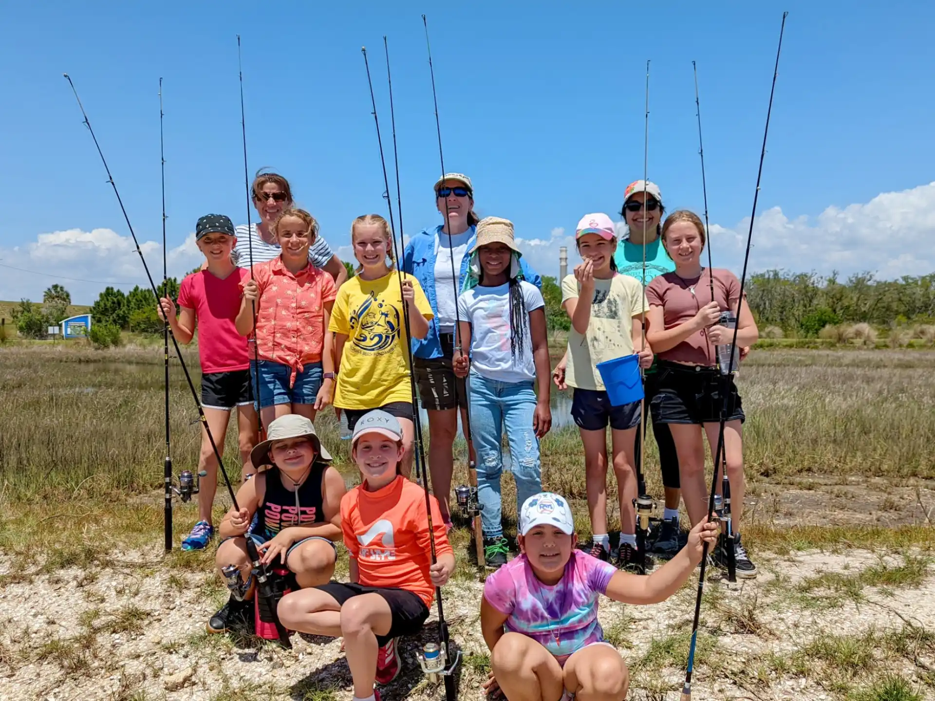 a group of people posing for a photo