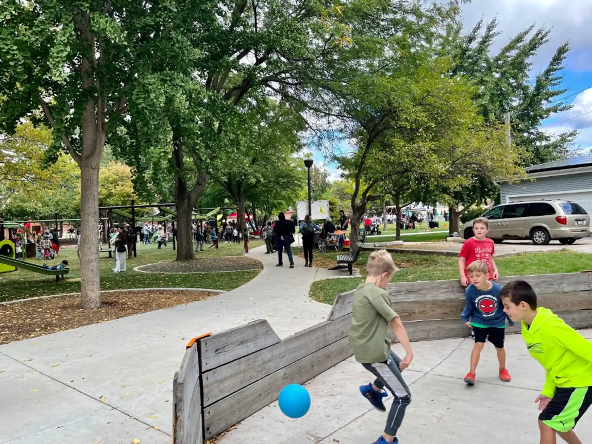 kids playing with a ball