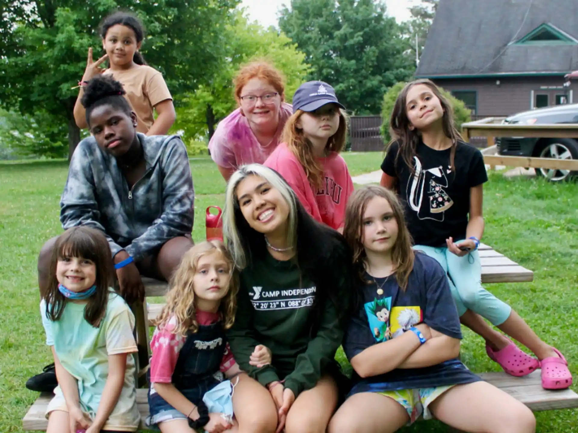 a group of people posing for a photo