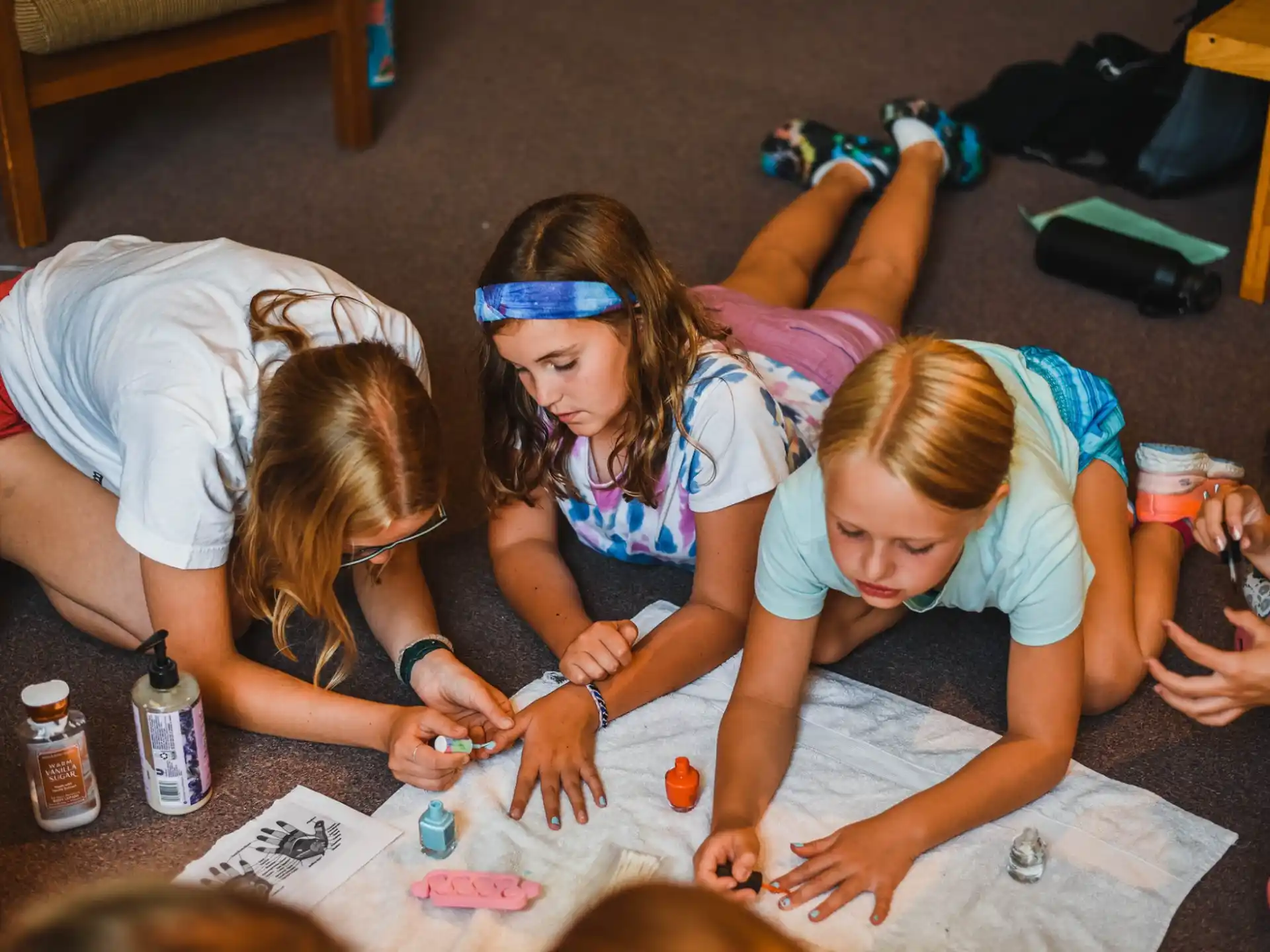 a group of women doing a circle