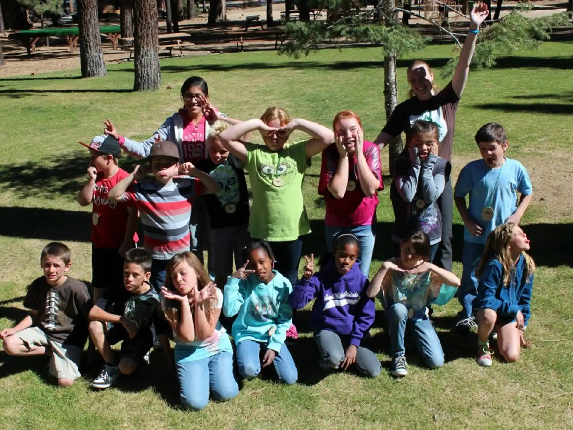 a group of people posing for a photo
