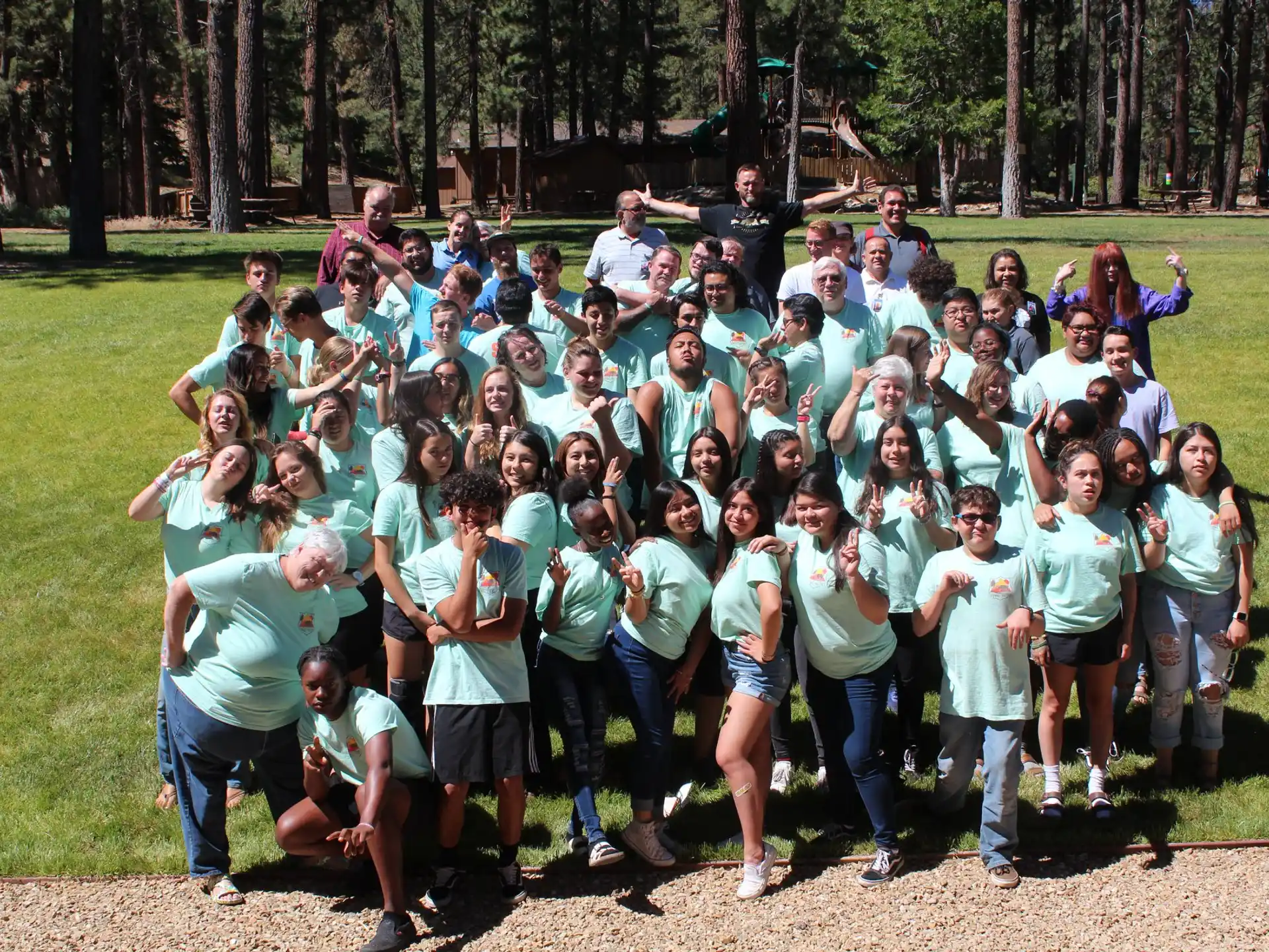 a group of people posing for a photo