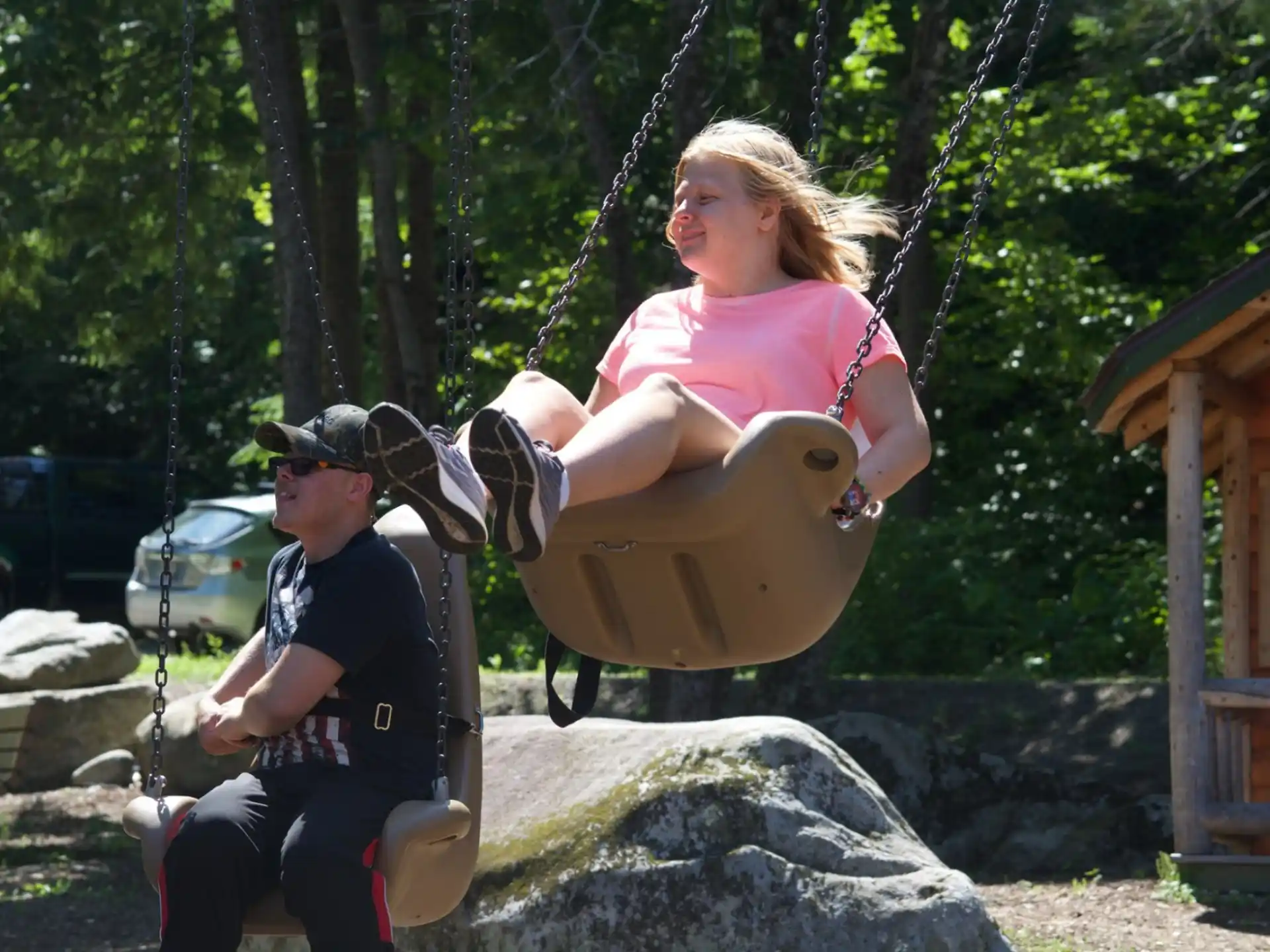a girl on a swing