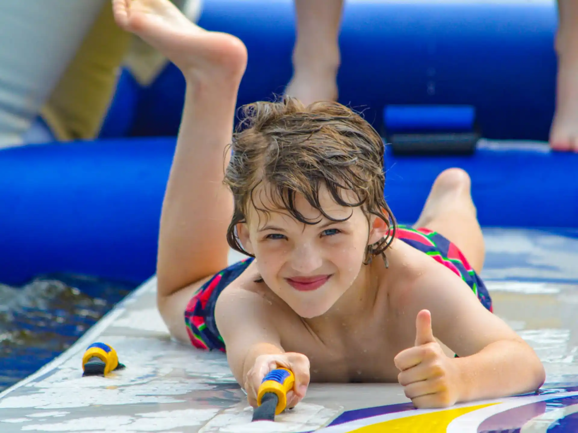 a girl in a pool