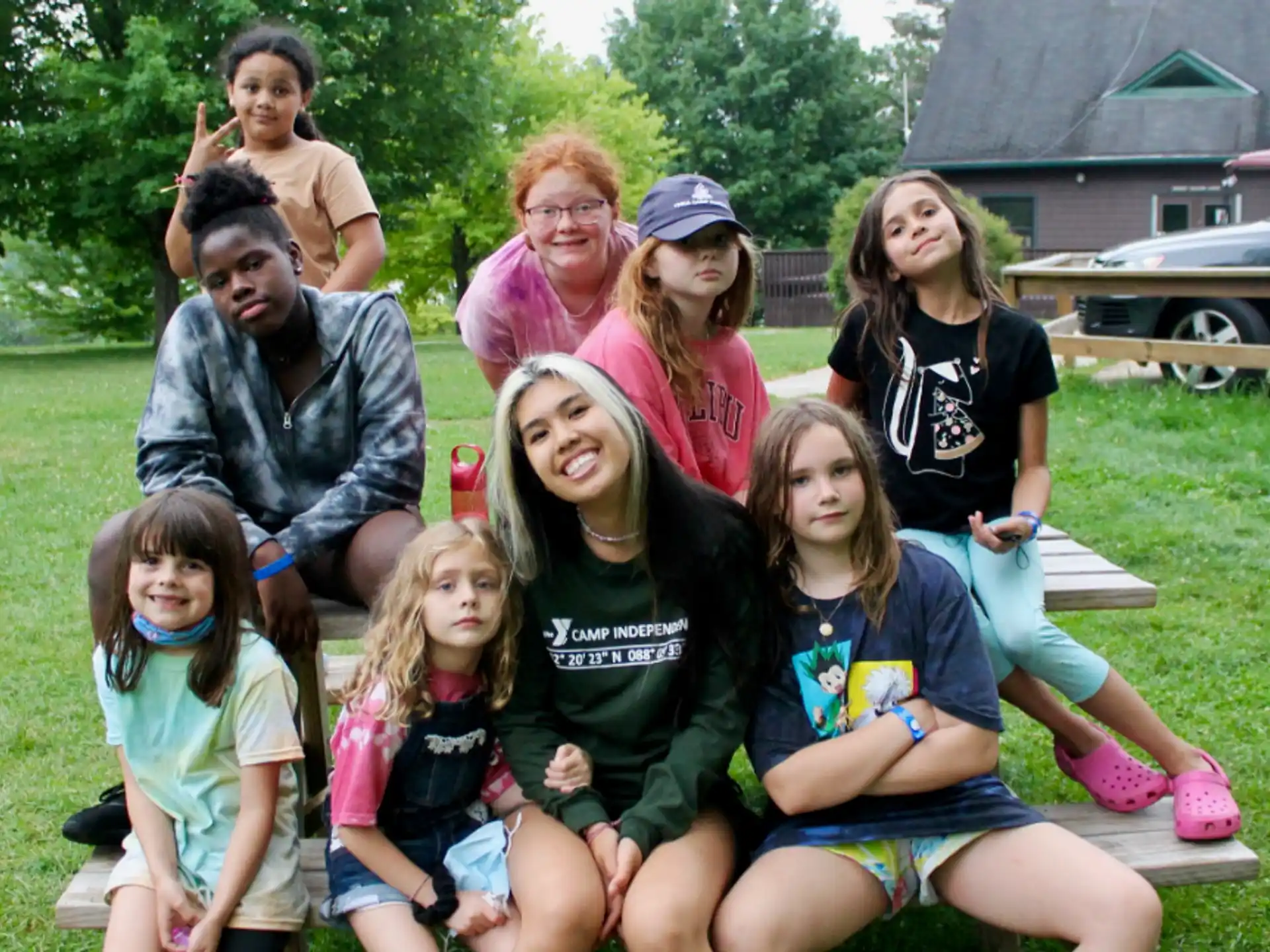 a group of people posing for a photo