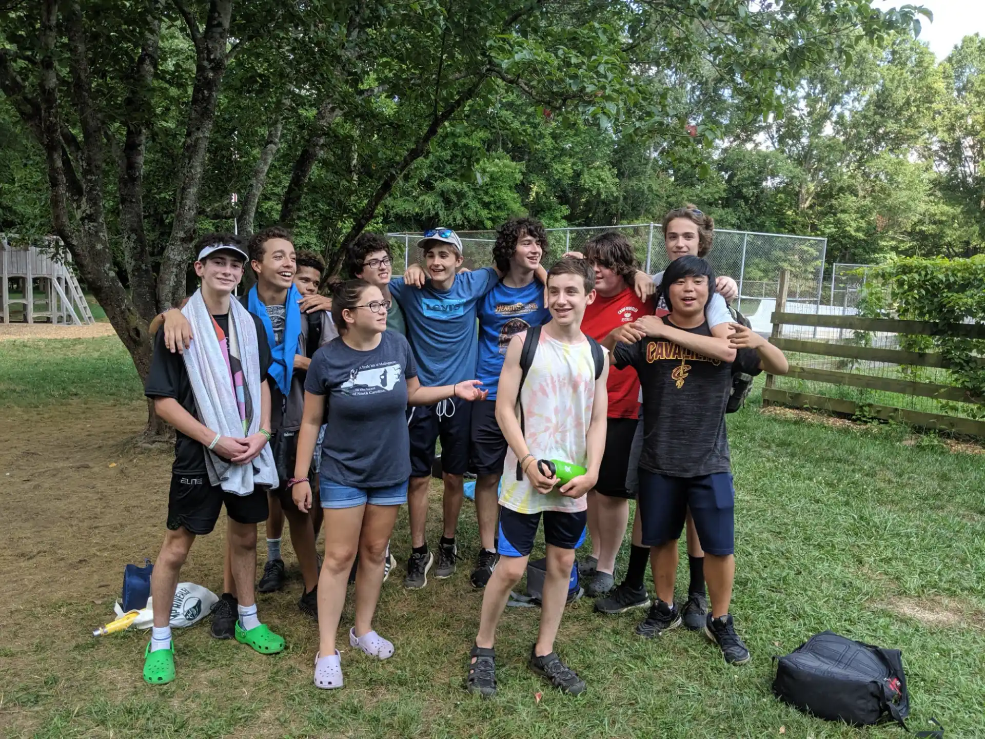 a group of people posing for a photo