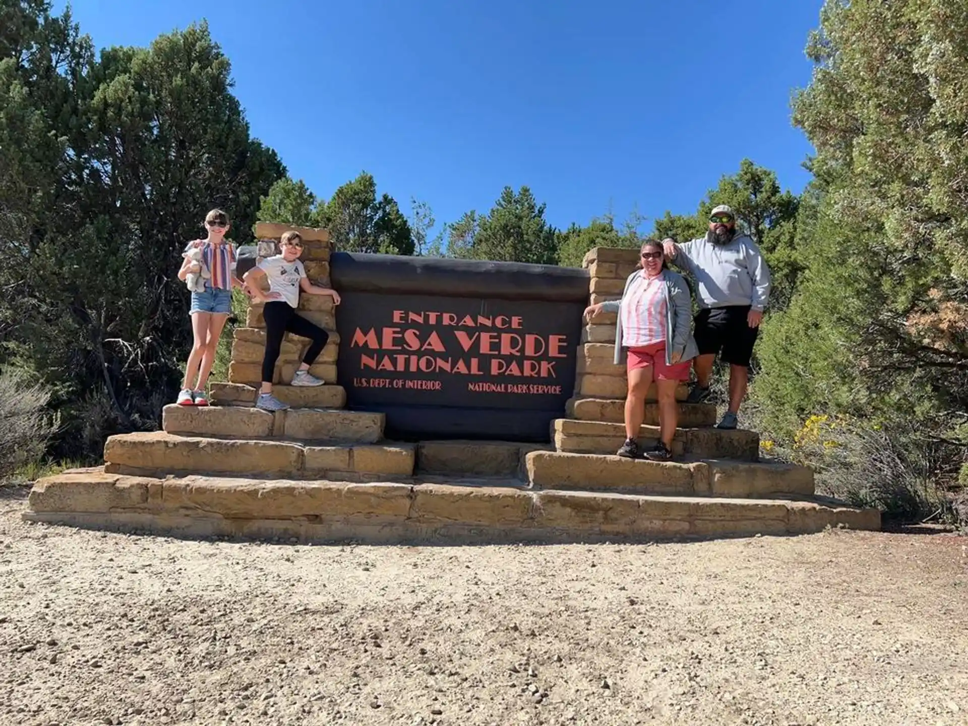 a group of people standing on stairs