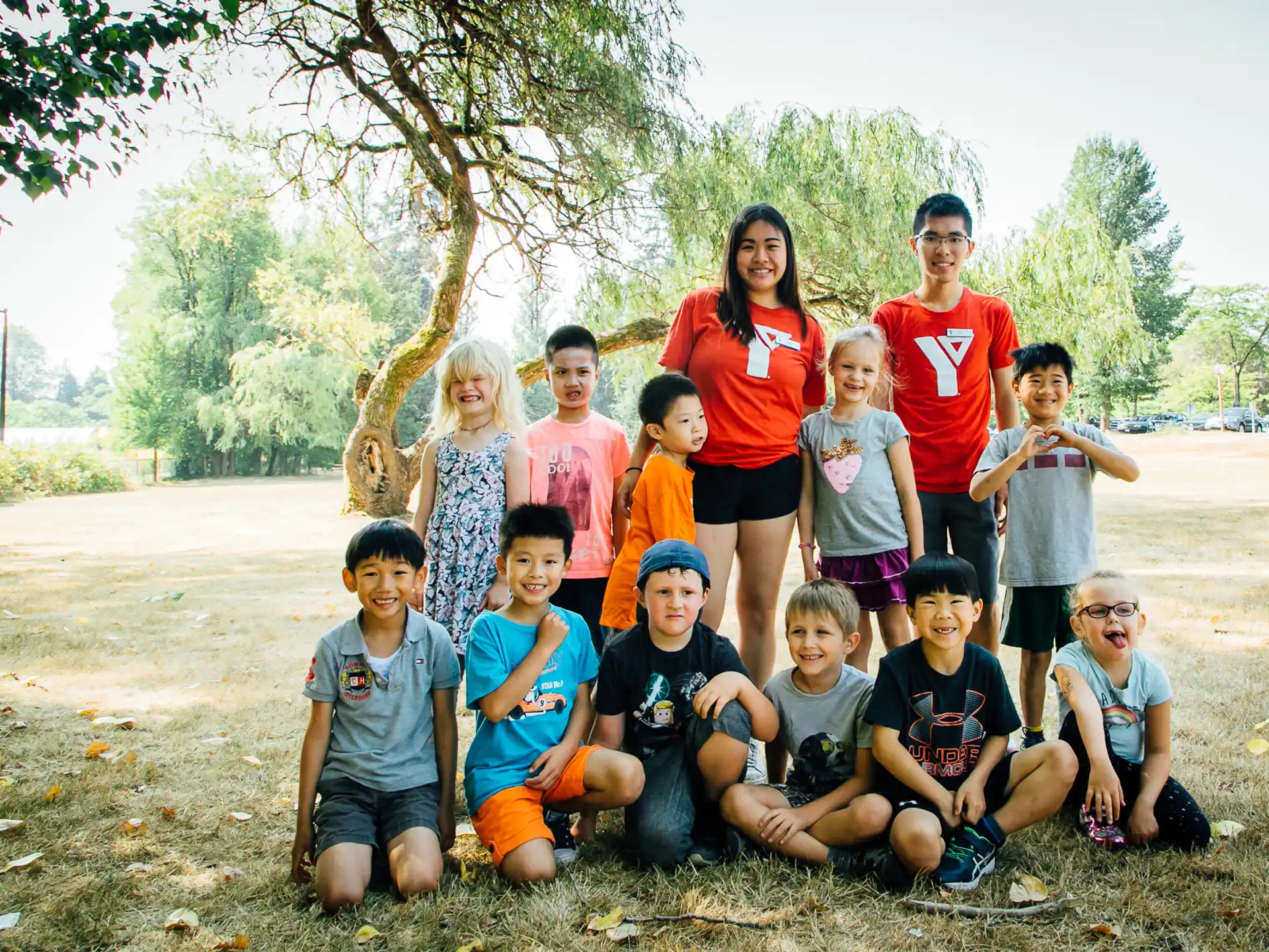 a group of people posing for a photo