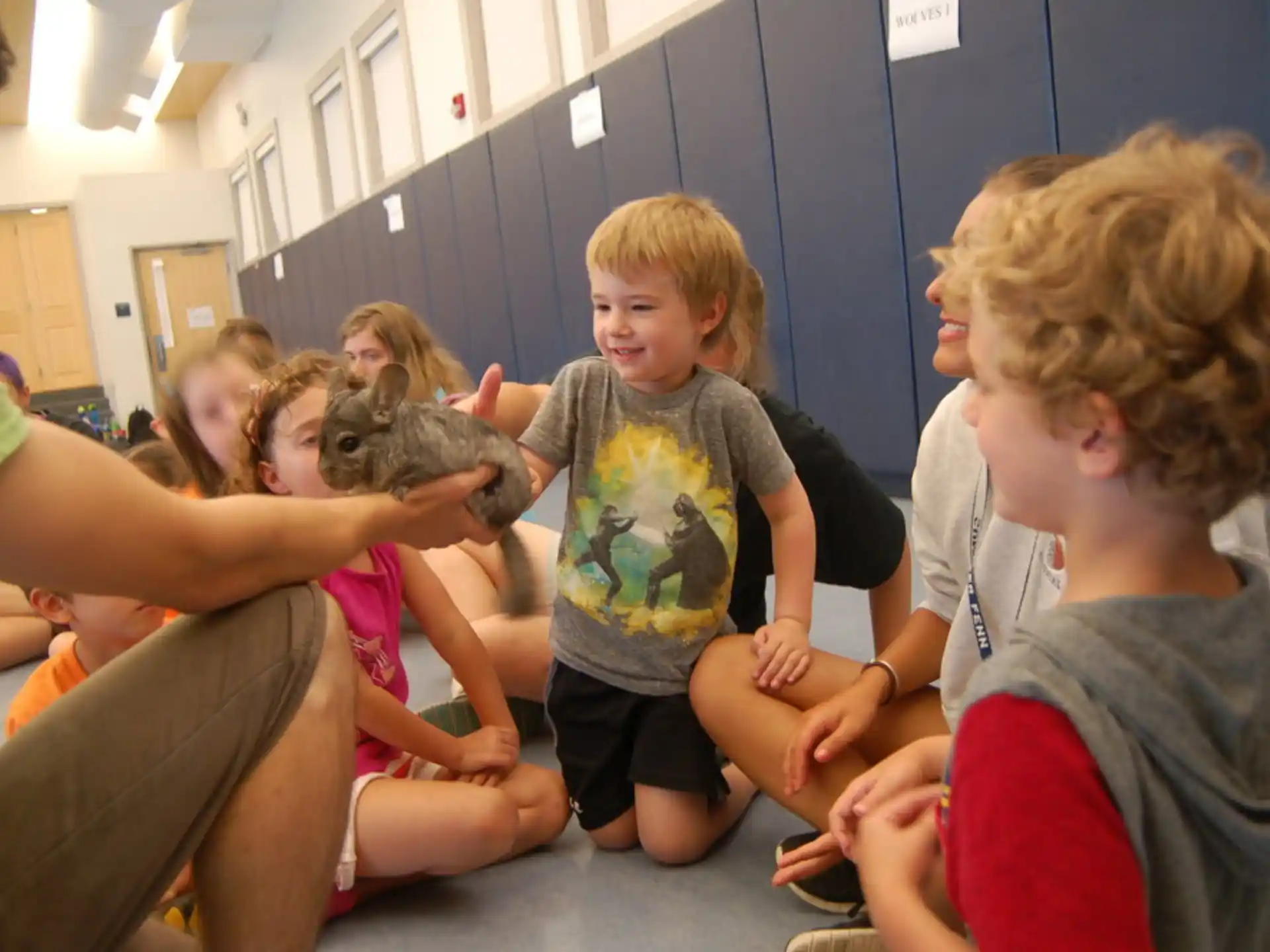 a group of children in a classroom