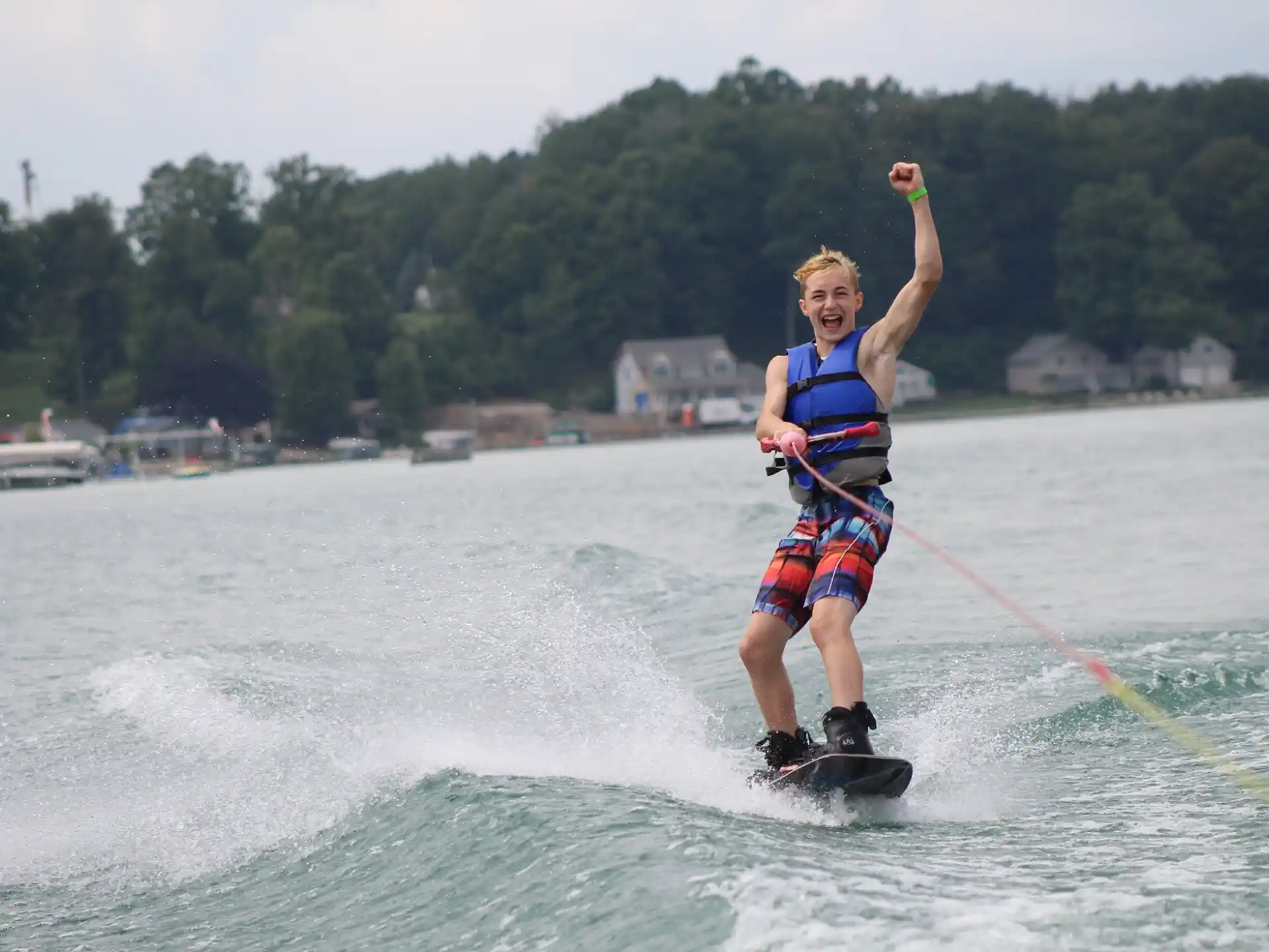 a man water skiing