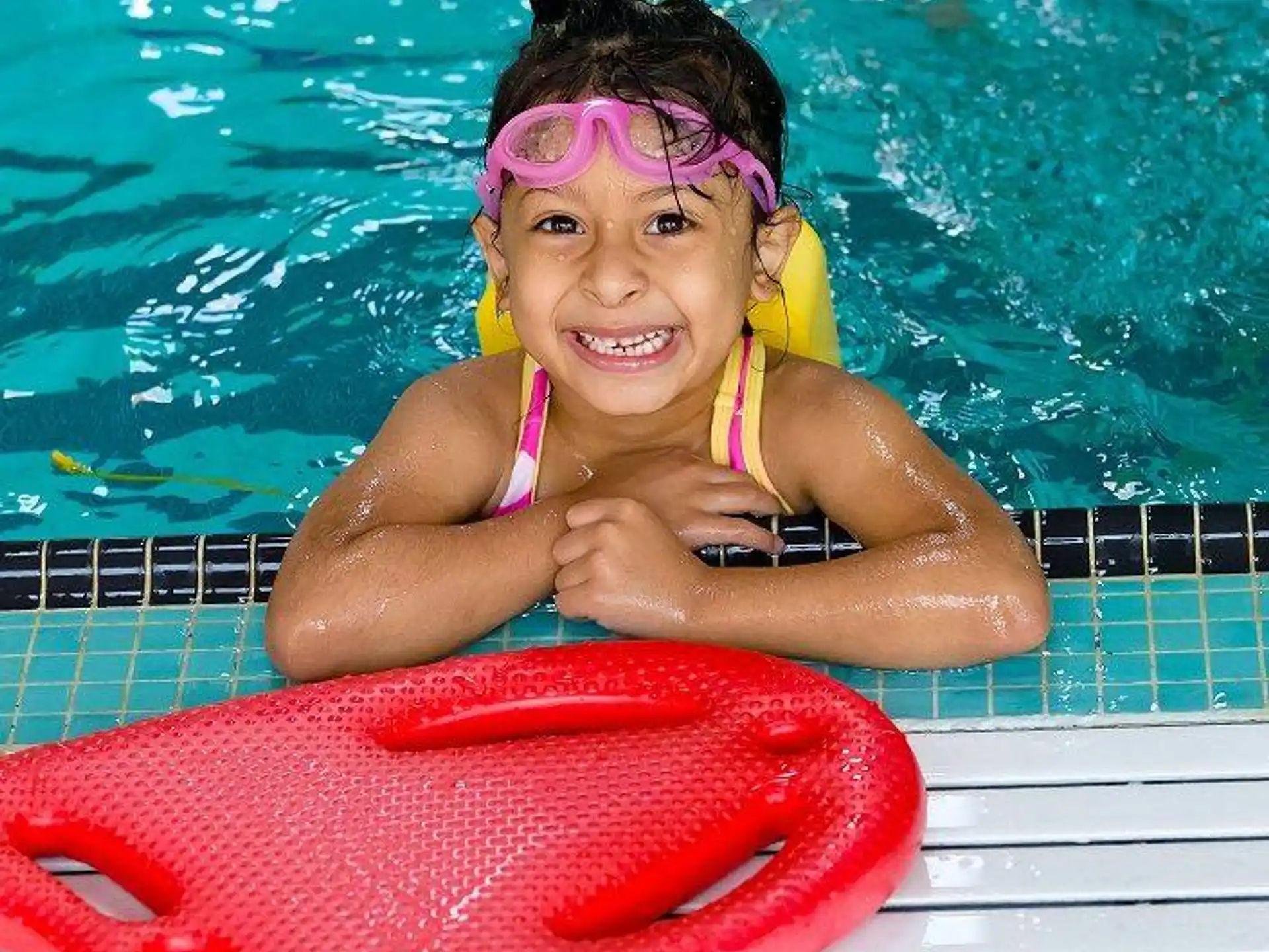 a girl in a pool